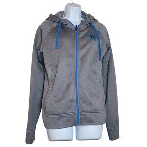 Cowboys her Style Zip-Up Hooded Sweatshirt, Women M, Gray & Blue, GUC